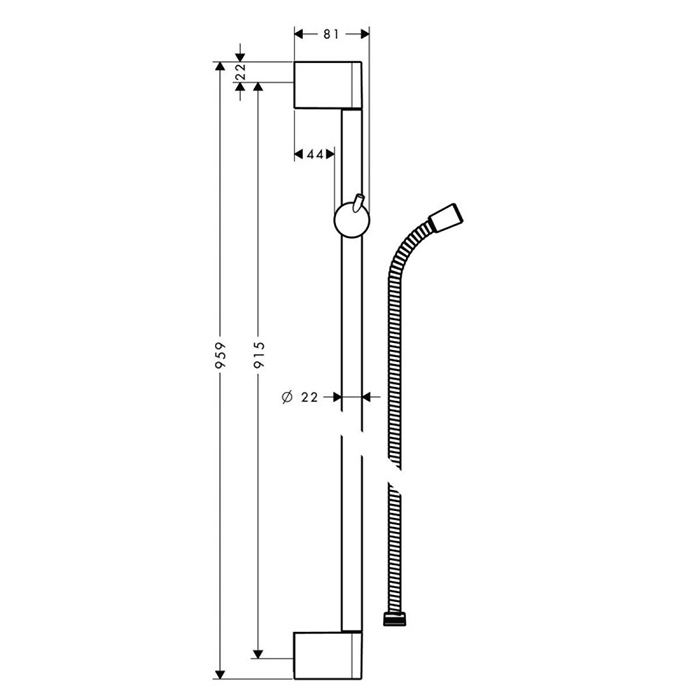 Hansgrohe Crometta Штанга для душа, 95.9см., цвет: хром