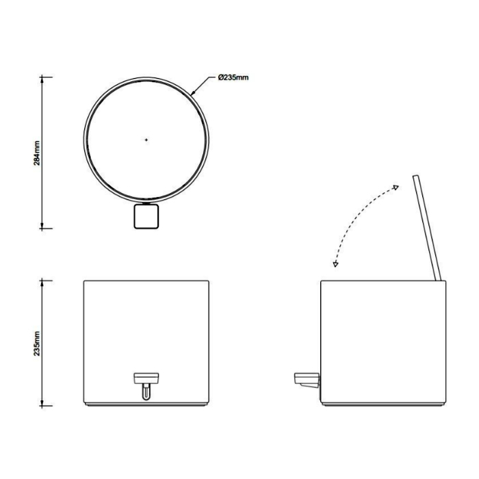 Decor Walther Bar Ведро для мусора, напольное, с педалью, цвет: хром