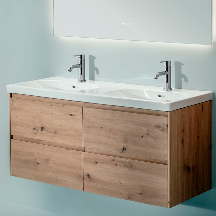 Laufen LUA Раковина подвесная 120x46см, двойная, с 1 отв., цвет: белый глянцевый