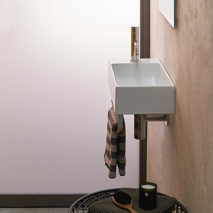 Catalano Premium Раковина 50х25см, без отв., подвесная, цвет: белый глянцевый