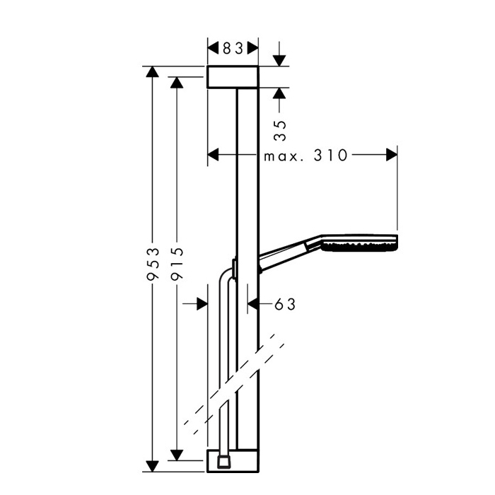 Hansgrohe Raindance Alive Select S Душевой гарнитур, настенный, EcoSmart, цвет: хром