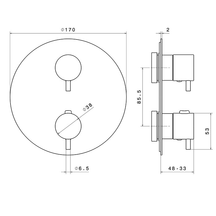 Newform X-Way Смеситель для душа, встраиваемый, термостатический, 4 потока, внешняя часть, цвет: gold satin
