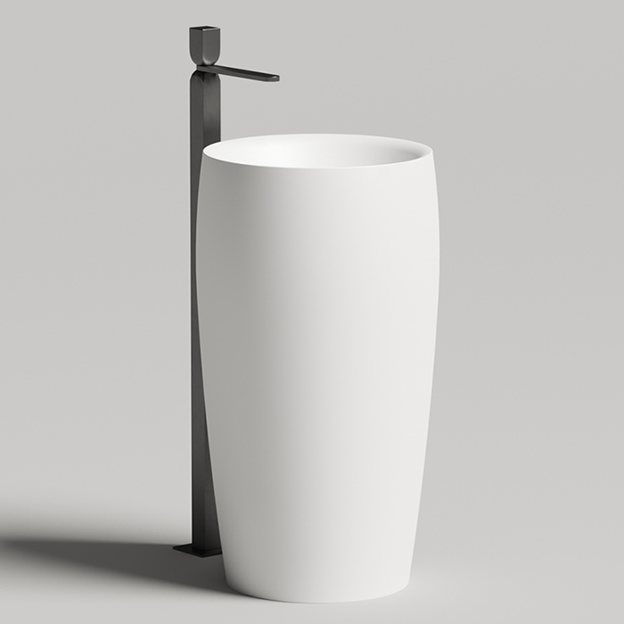 Salini Alda Раковина отдельностоящая 47х47х90см., без отв., S-Stone, цвет: белый матовый