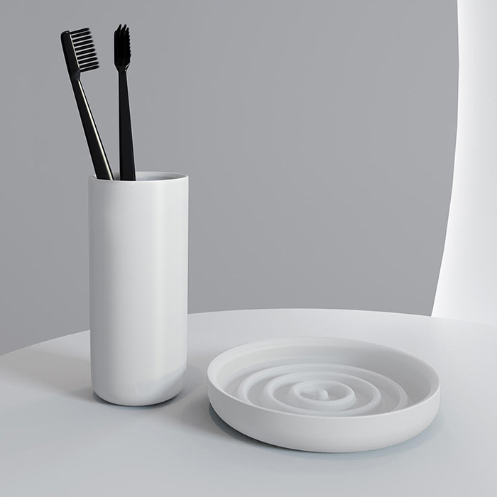 Salini Gocce Стакан настольный, S-Stone, цвет: белый матовый