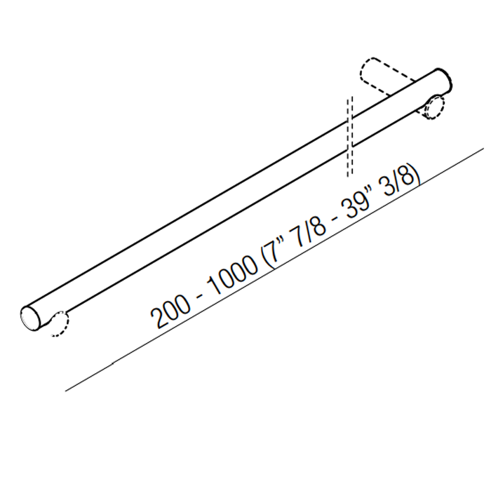 Agape Dot line Поручень, длина от 200 до 1000мм, подвесной, цвет: натуральный дуб