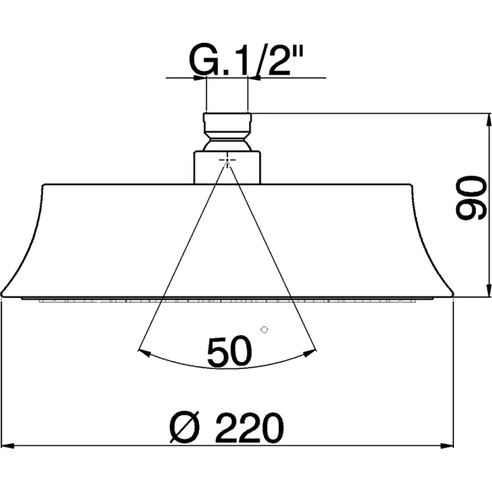 CISAL Cherie Верхний душ d=220мм, без держателя, цвет: золото