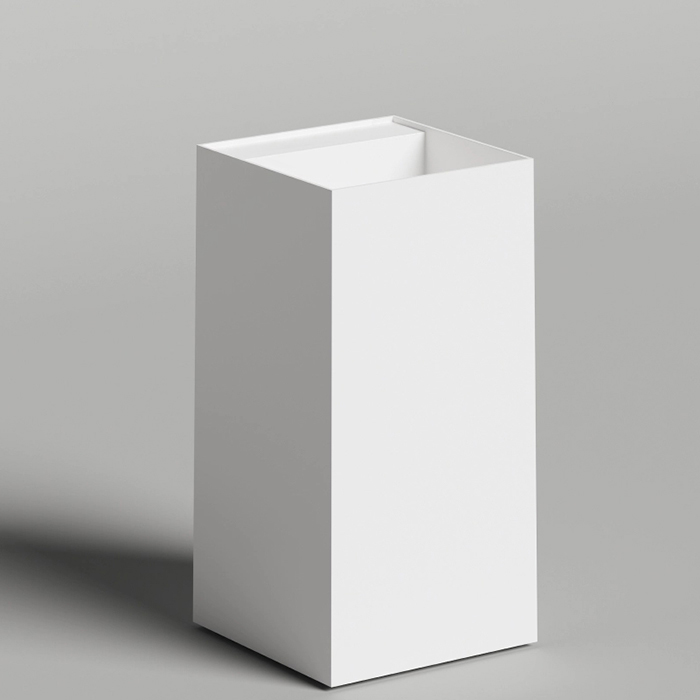  Salini Armonia Square Top Раковина напольная 45х45х90см, слив в пол, выпуск D 503, сифон, декоративная накл. , мат-л: S-Sence, цвет: белый глянцевый