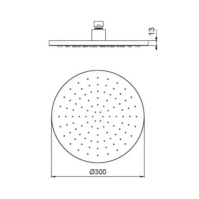 Almar Round Верхний душ Ø30см., настенный, круглый, латунь, цвет: Gun Metal Brushed PVD