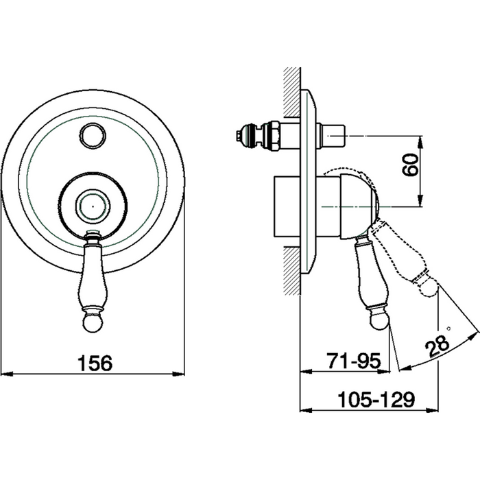 CISAL Arcana Empress Встраиваемый однорычажный смеситель для ванны/душа, цвет: бронза