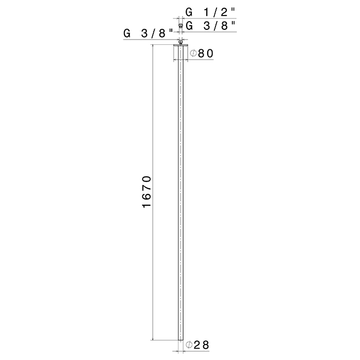 Newform Sensitive Излив для раковины, потолочный, длина 1670 мм, цвет: PVD brushed gun metal