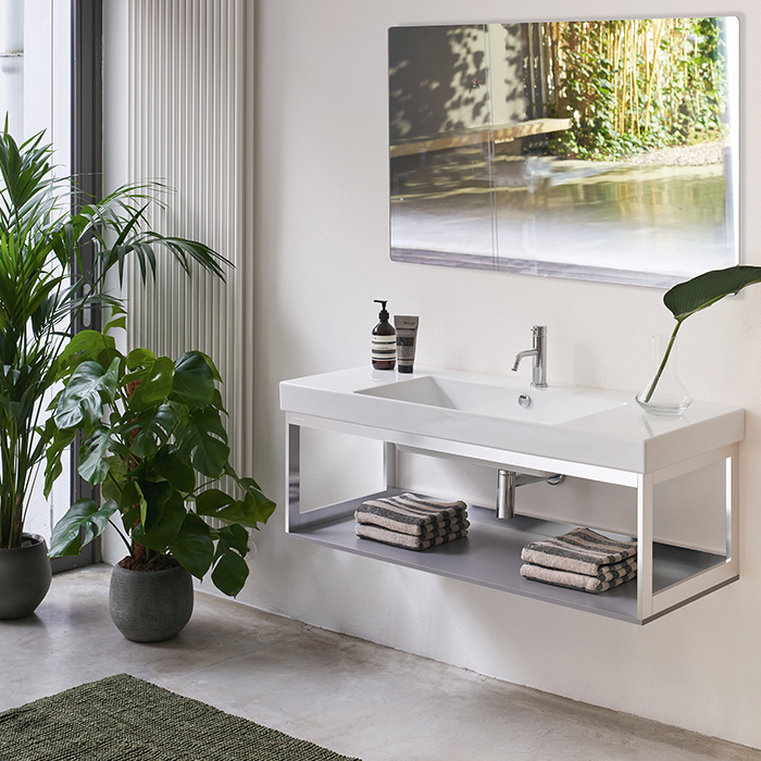 Catalano Zero Раковина 125x50см, с 1 отв., цвет: белый глянцевый