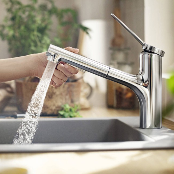 Hansgrohe Zesis Смеситель для кухни, 1 отв., с вытяжным душем, 2jet, цвет: хром