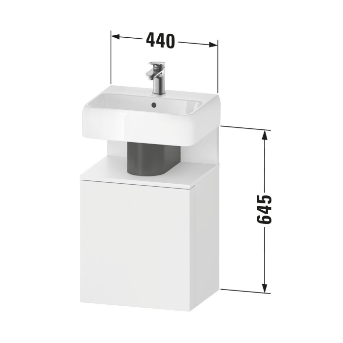 Duravit Qatego Тумба для раковины 44х35см., подвесная, петли справа, цвет: базальт матовый