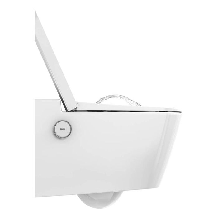 TECEone Унитаз-биде 54х35см, подвесной, безободковый, смыв Tornado, сиденье, цвет: белый