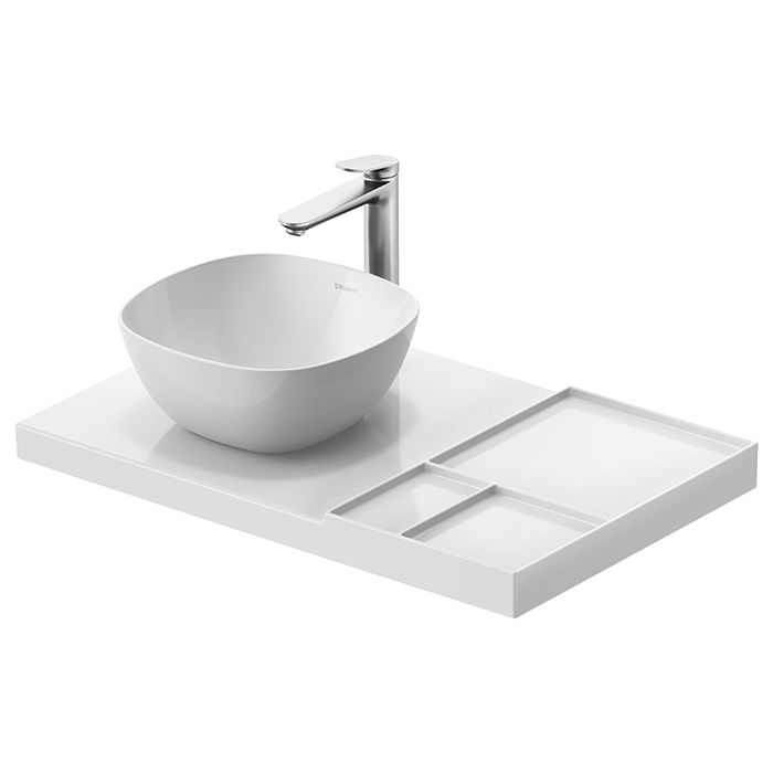 Duravit Aurena Керамическая консоль подвесная 80x50см., левая, HygieneGlaze, цвет: белый глянец