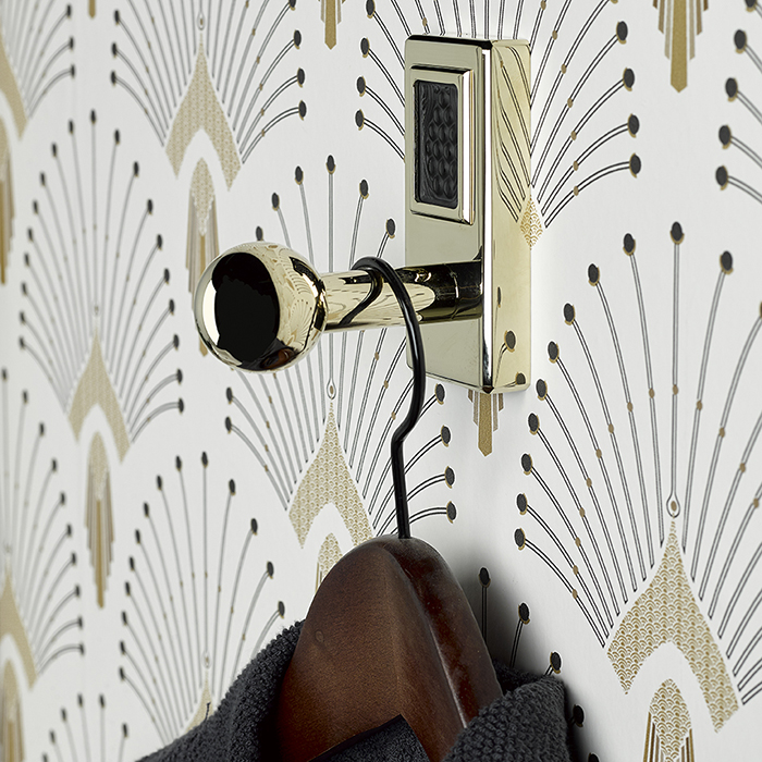 THG Metropolis Cristal Noir Крючок одинарный, подвесной, цвет: Soft Gold