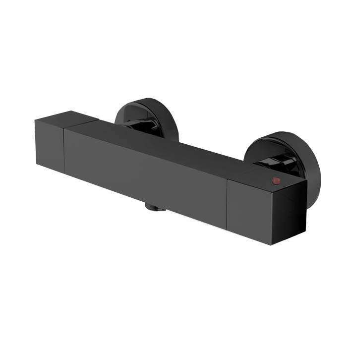 Bossini Cube Tермостат для душа, наружный, 1 выход  1/2', цвет: черный матовый