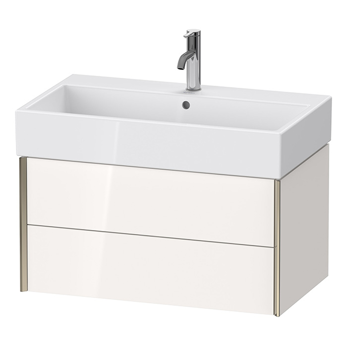 Duravit XViu Тумба подвесная 78.4x45.4x39.7см, с раковиной, 2 ящика, цвет: белый глянцевый/champagne matt