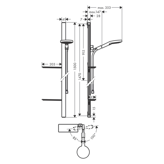 Hansgrohe Raindance Select S 120 Душевой гарнитур, 150см, цвет: хром