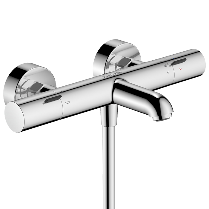 Hansgrohe Ecostat Смеситель для ванны, термостатический, настенный, с изливом: 18.8см., цвет: хром