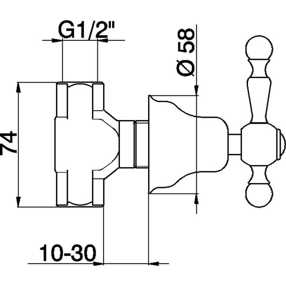 CISAL Arcana America Запорный вентиль 1/2" F на холодную воду, цвет: золото