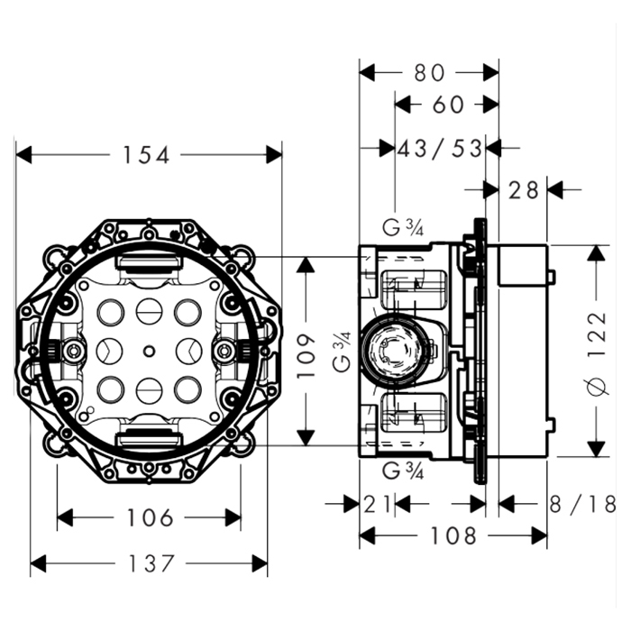 Hansgrohe iBox universal скрытая часть