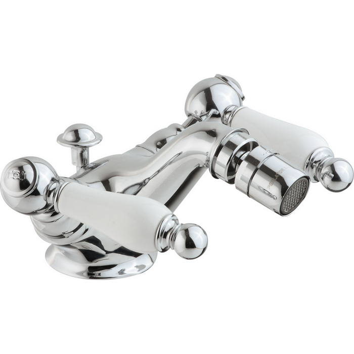 CISAL Arcana Toscana Смеситель двухвентильный для биде на 1 отверстие с донным клапаном, цвет: хром 