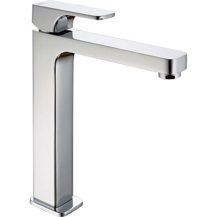 CISAL Cubic Смеситель однорычажный для раковины на 1 отверстие,высокий h200 мм,без донного клапана, цвет: хром