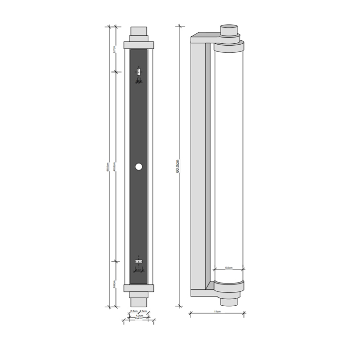 Decor Walther Vienna 60 PL Светильник настенный 6x10x60см, 1x 2G11 55W, цвет: никель полированный