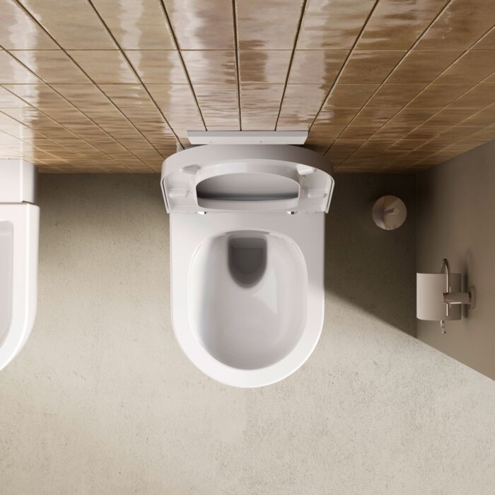 Duravit Balcoon Сиденье для унитаза, с микролифтом, цвет: сталь/белый глянцевый