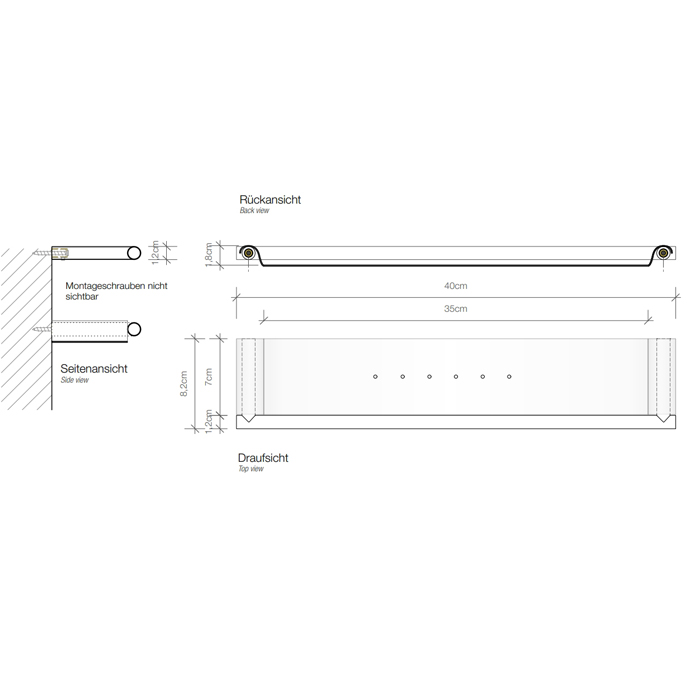 Decor Walther Mikado ABL40 Полочка 40x8.2см, подвесная, цвет: хром