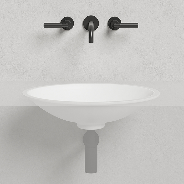 Salini Marea 11 Раковина врезная снизу 55х40х13.5см., без отв., без перелива, мат-л: S-Sense, цвет: белый