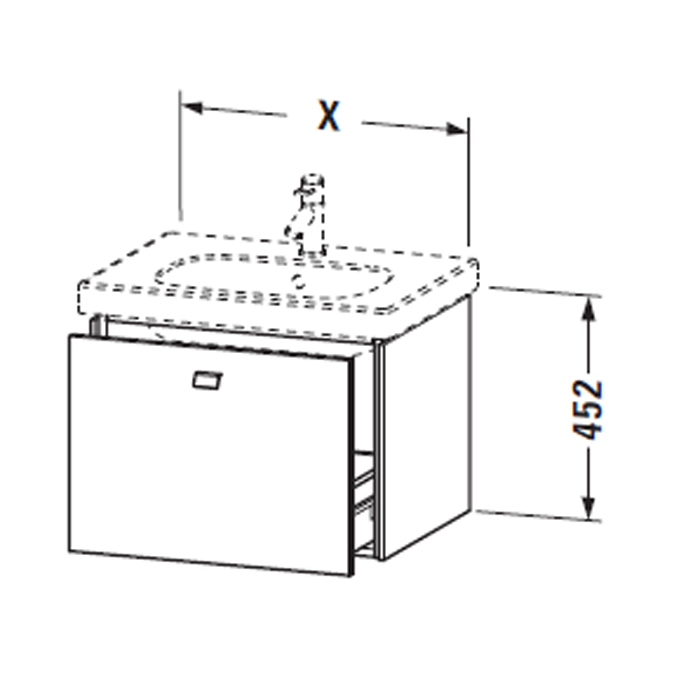 Duravit  Brioso Тумба подвесная 102х46.9х45.2см, с раковиной, с 1 выдвижным ящиком, цвет: каштан темный