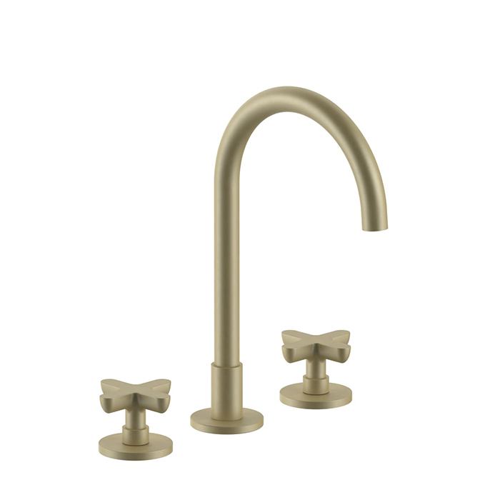 Fantini Icona Classic Смеситель для раковины, 3 отверстия, цвет: матовое золото