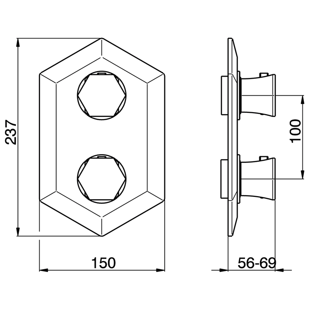 Cisal Cherie Встраиваемый термостатический смеситель с переключателем на 3 положения, цвет хром