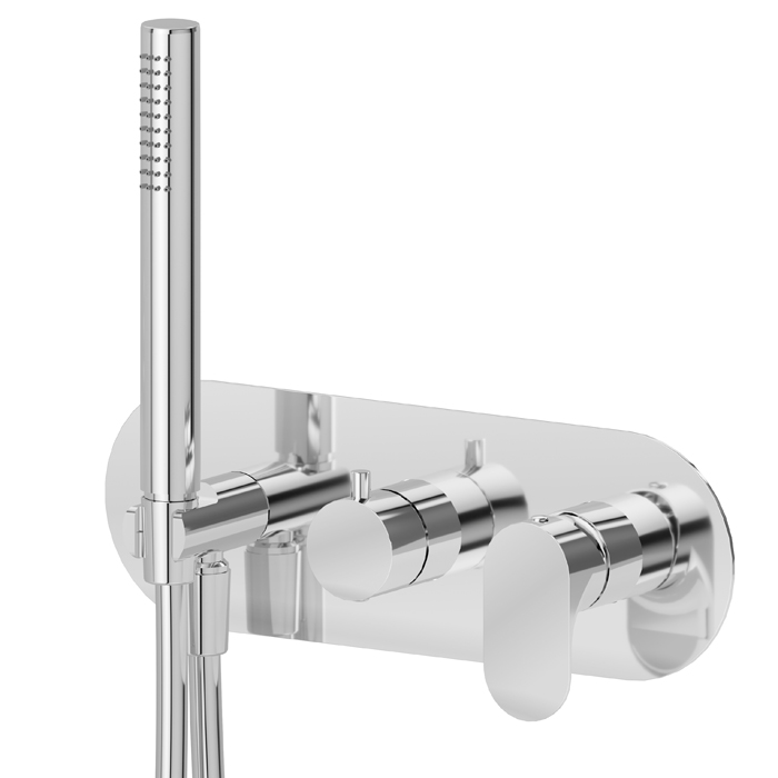 Newform Linfa II Смеситель для душа, встраиваемый, с ручным душем, 2 потока, внешняя часть, цвет: хром
