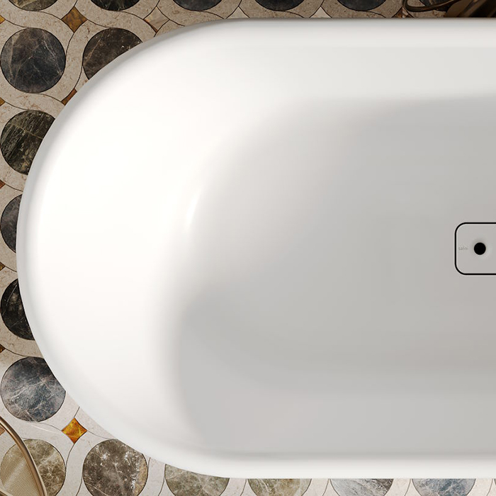 Salini Perla Plus Ванна отдельностоящая 170x80см, материал S-Sense, цвет: белый глянцевый