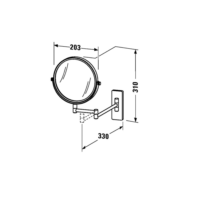 Duravit Karree Зеркало косметическое 232х317 мм., цвет: хром