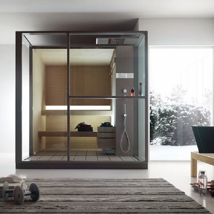 Effegibi Logica S Сауна с душем 214x250x226см, в нишу, цвет: Soft Sand