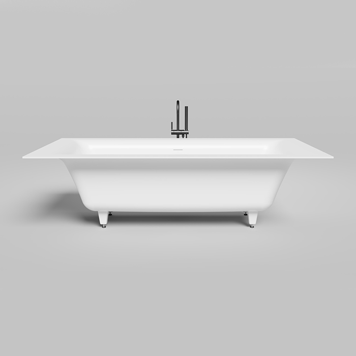 Salini Ariosa Axis Ванна 210х100х65см., встраиваемая, S-Sense, с донным клапаном "Click-Clack", сифоном, слив-переливом, ножками, цвет: белый глянцевый