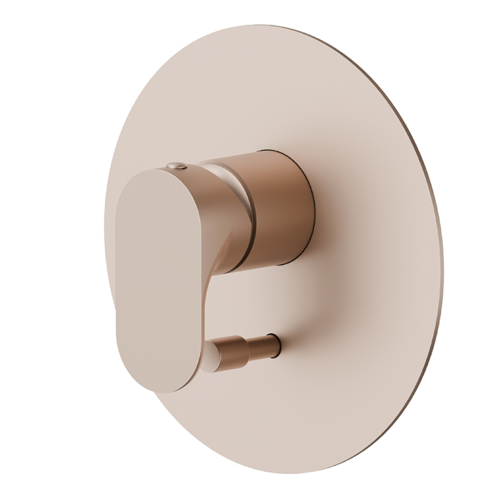 Newform Linfa II Смеситель для душа, встраиваемый, авто переключатель на 2 потока, внешняя часть, цвет: copper satin