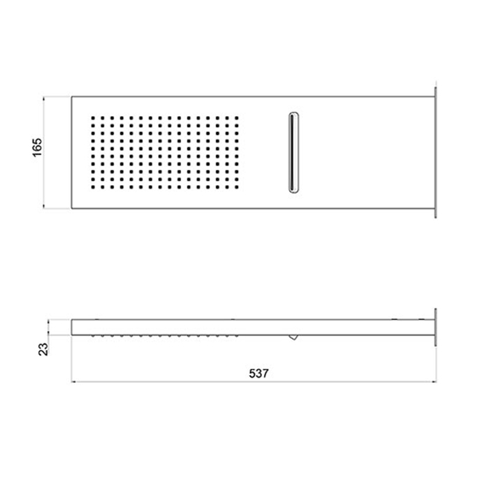 Almar Smart Dual Flow Верхний душ, 53.7х16.5см., настенный, 2 режима, цвет: Mirror Stainless Steel