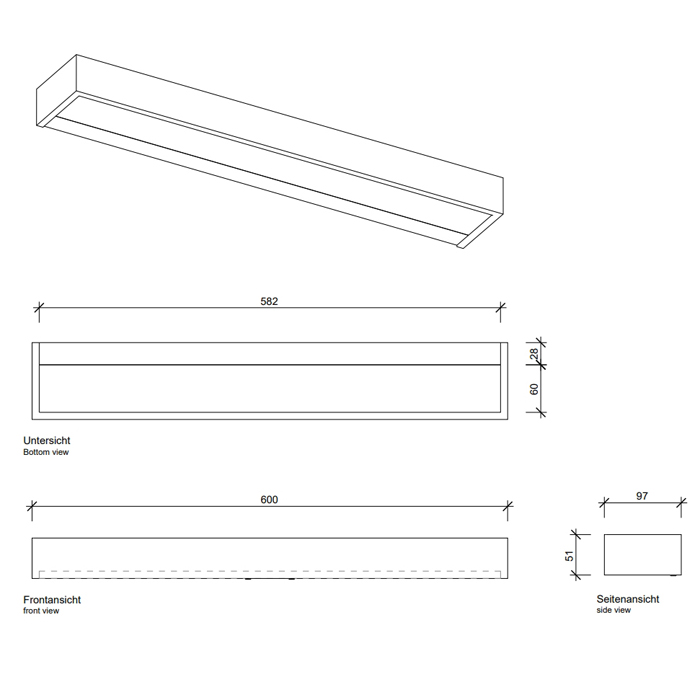 Decor Walther Box 1-60 N LED Светильник на зеркало 60x10x5см, светодиодный, 1x LED 32.8W, цвет: розовое золото