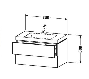 DURAVIT L-Cube комплект мебели, Тумба C-bonded, раковина  с фронтом, 50см, подвесной, цвет: Американский орех