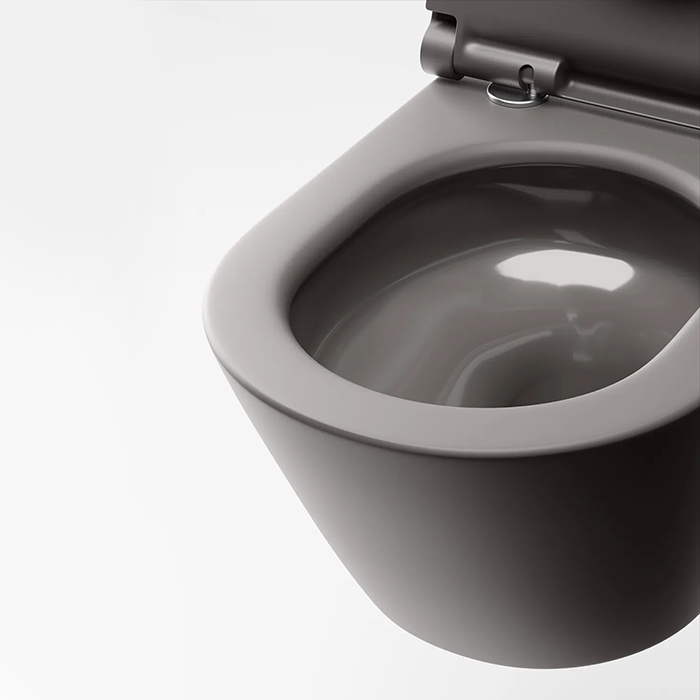 Catalano Zero Унитаз подвесной 55x35см, безободковый, смыв Tornado, покрытие Twinglaze+, цвет: Tortora Satinato