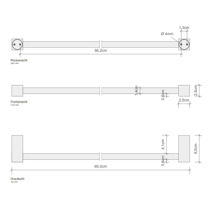 Decor Walther Corner HTE60 Полотенцедержатель 60см, подвесной, цвет: хром