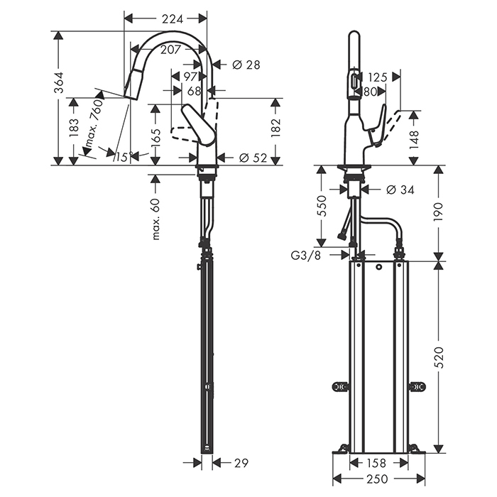 Hansgrohe Focus Смеситель для раковины, на 1 отв., цвет: сталь