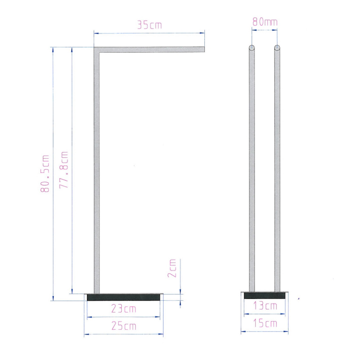 Decor Walther Straight 2 Полотенцедержатель двойной 38xh80см, напольный, цвет: никель сатинированный