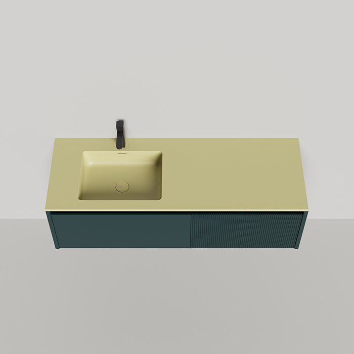 Salini Domino Тумба с раковиной, 140х50х40см., из S-Stone в сборе, крепеж; сифон; фасад: эмаль Ral6004, столешница: Ral1000