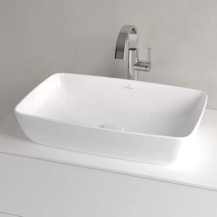 Villeroy&Boch Artis Раковина 58х38.5х12.5см., накладная, без отв., без перелива, TitanCeram, цвет: альпийский белый